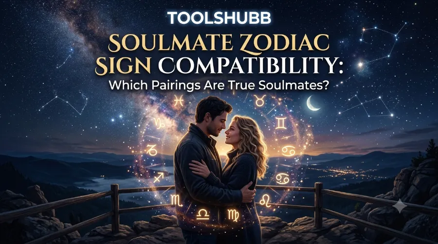 Zodiac wheel showing the most powerful soulmate zodiac sign compatibility pairings with elemental color coding