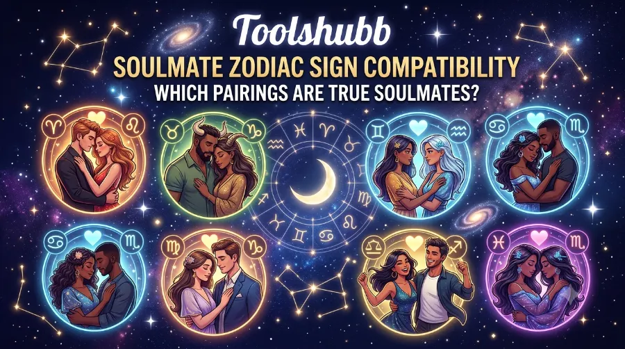 Zodiac wheel showing the most powerful soulmate zodiac sign compatibility pairings with elemental color coding