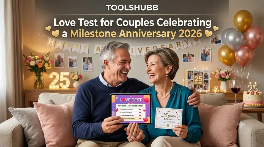 love test for couples celebrating a milestone anniversary